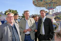 Josef Schmid, Dr. Markus Söder, Georg Eisenreich (von li. nach re.), Politischer Frühschoppen der CSU am Aubinger Herbstfest an der Balantwiese in München-Aubing 2023