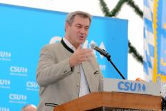 Dr. Markus Söder, Politischer Frühschoppen der CSU am Aubinger Herbstfest an der Balantwiese in München-Aubing 2023