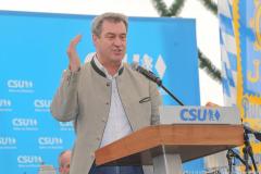 Dr. Markus Söder, Politischer Frühschoppen der CSU am Aubinger Herbstfest an der Balantwiese in München-Aubing 2023