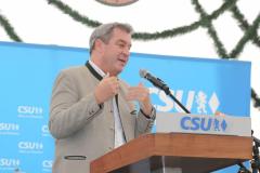 Dr. Markus Söder, Politischer Frühschoppen der CSU am Aubinger Herbstfest an der Balantwiese in München-Aubing 2023