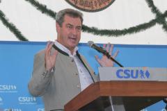 Dr. Markus Söder, Politischer Frühschoppen der CSU am Aubinger Herbstfest an der Balantwiese in München-Aubing 2023