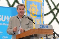 Dr. Markus Söder, Politischer Frühschoppen der CSU am Aubinger Herbstfest an der Balantwiese in München-Aubing 2023