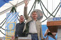 Josef Schmid und Dr. Markus söder (re.), Politischer Frühschoppen der CSU am Aubinger Herbstfest an der Balantwiese in München-Aubing 2023