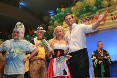 Dr. Axel Munz und Günter Malescha (li.), Fabrician I. (re.), Carneval in Rio im Hotel Bayerischer Hof in München 2019