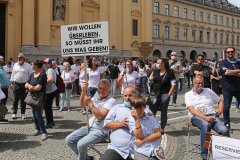 Kundgebung der Schausteller und Marktkaufleute am Odeonsplatz in München 2020