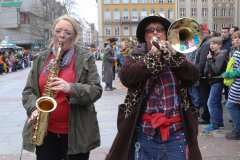 Faschingszug der Damischen Ritter durch die Fußgängerzone in München 2020