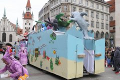 Faschingszug der Damischen Ritter durch die Fußgängerzone in München 2020