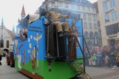 Faschingszug der Damischen Ritter durch die Fußgängerzone in München 2020