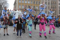 Faschingszug der Damischen Ritter durch die Fußgängerzone in München 2020