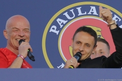 Stephan Lehmann und Rafinha (re.), FC Bayern Fanfest am Nockherberg in München 2019