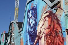 18 Graffiti Künstlerinnen aus Europa haben vom 21. - 27.9.2020 eine 600 Quadratmetergroße Wand im Werksviertel-Mitte in München gestaltet.