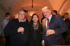 Amadeus Danesitz, Katharina Inselkammer, Christian Schottenhamel (von li. nach re.), Jahresessen der Innenstadtwirte im Restaurant Palaiskeller im Hotel Bayerischer Hof in München 2020