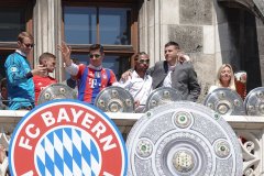 Meisterfeier FC Bayern am  Rathausbalkon in München 2022