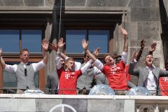 Meisterfeier FC Bayern am  Rathausbalkon in München 2022