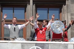 Meisterfeier FC Bayern am  Rathausbalkon in München 2022