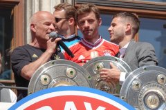 Meisterfeier FC Bayern am  Rathausbalkon in München 2022