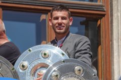 Meisterfeier FC Bayern am  Rathausbalkon in München 2022