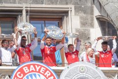 Meisterfeier FC Bayern am  Rathausbalkon in München 2022