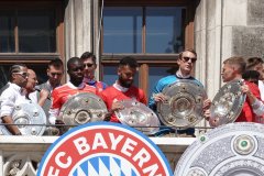 Meisterfeier FC Bayern am  Rathausbalkon in München 2022