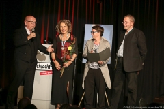 Jürgne Kirner, Michael May, Melanie Arzenheimer, Wolfgang Oppler (von re. nach li.l), Verleihung der Poetentaler im Wirtshaus im Schlachthof in München  2018