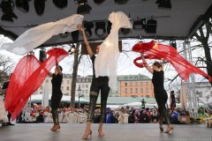 Narrhalla beim Tanz der Marktweiber am Viktualienmarkt in München 2020