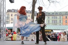 Narrhalla beim Tanz der Marktweiber am Viktualienmarkt in München 2020